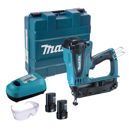 Makita GF600SE 7.2V Second Fix Gas Nail Gun With 2 x 1.5Ah Batteries Charger In Case