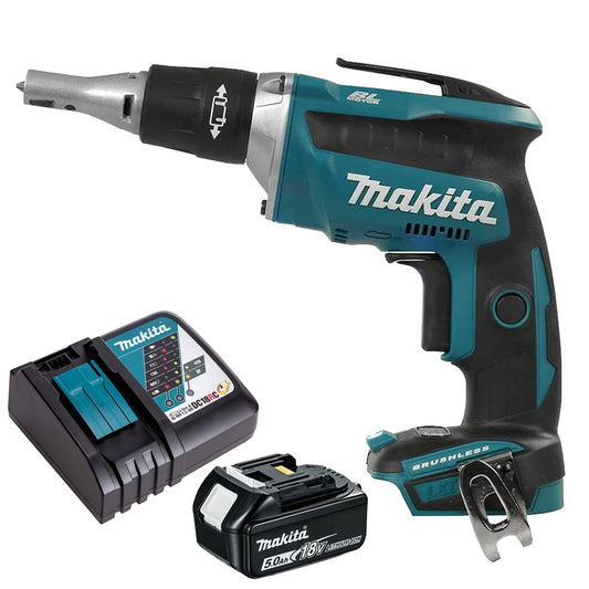 Makita DFS452Z 18V Brushless Drywall Screwdriver With 1 x 5.0Ah Battery & Charger