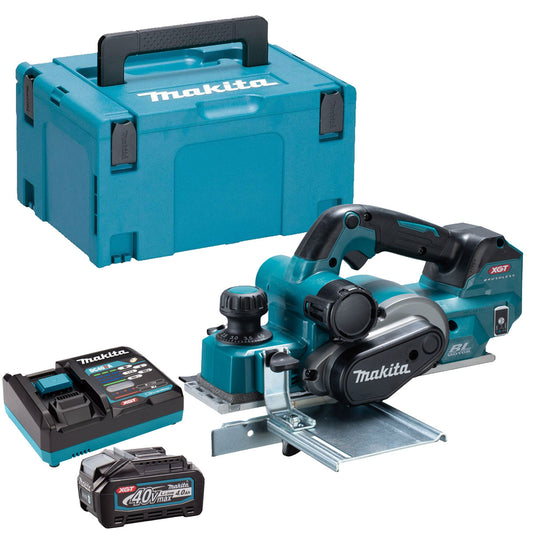 Makita KP001GZ03 40V XGT 82mm AWS Brushless Planer With 1 x 2.5Ah Battery & Charger