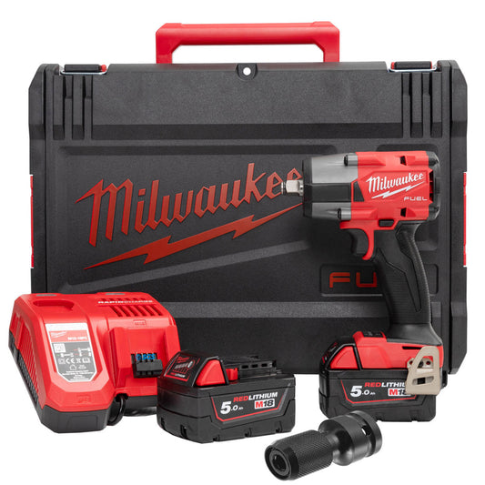 Milwaukee M18 FMTIW2F12-502X 18V Fuel Brushless 1/2" Impact Wrench with Accessories Set
