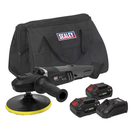 Sealey CP20VRPXKIT 20V Rotary Polisher 180mm Kit with 2 Batteries & Charger