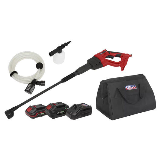 Sealey CP20VPWKIT 20V Cordless Pressure Washer Kit with 2 Batteries & charger
