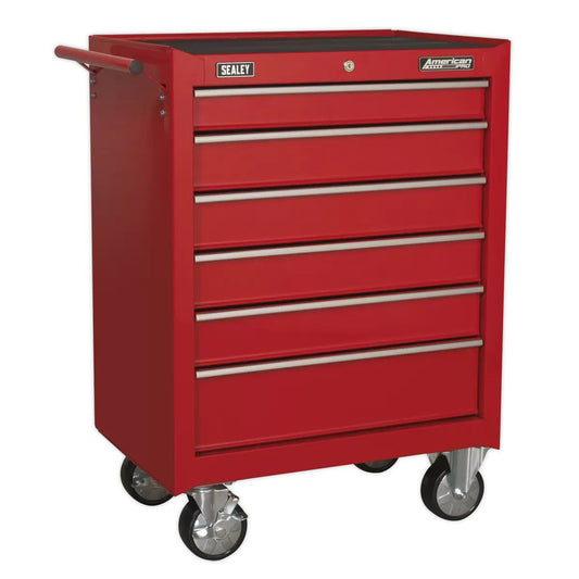 Sealey AP226 Rollcab 6 Drawer with Ball Bearing Slides Red