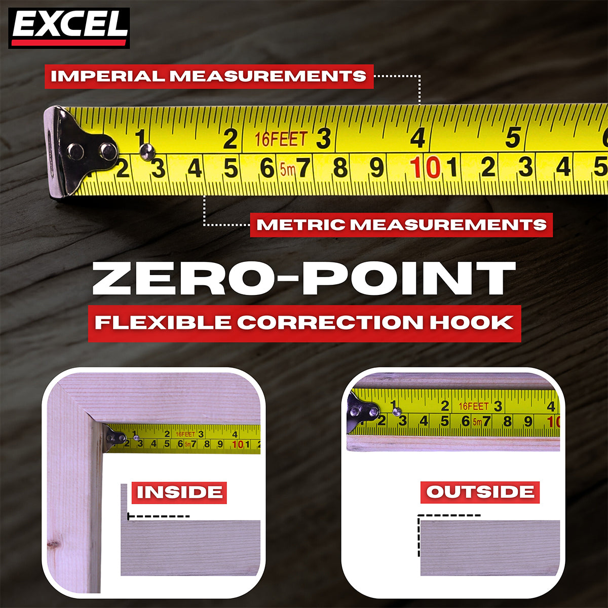 Excel Tape Measure 5m/16ft