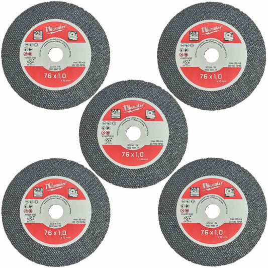 Milwaukee 76mm Metal Cutting Disc 4932464717 for M12 FCOT-0 - Pack of 5