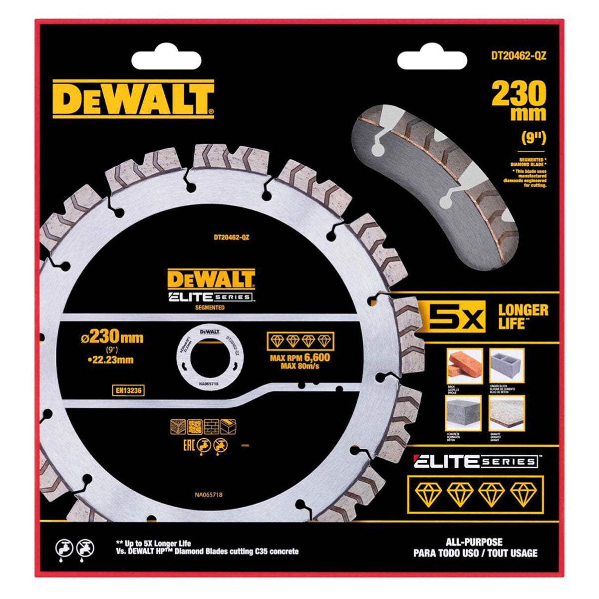 Dewalt 230mm Elite Series All Purpose Diamond Wheel Blade DT20462-QZ
