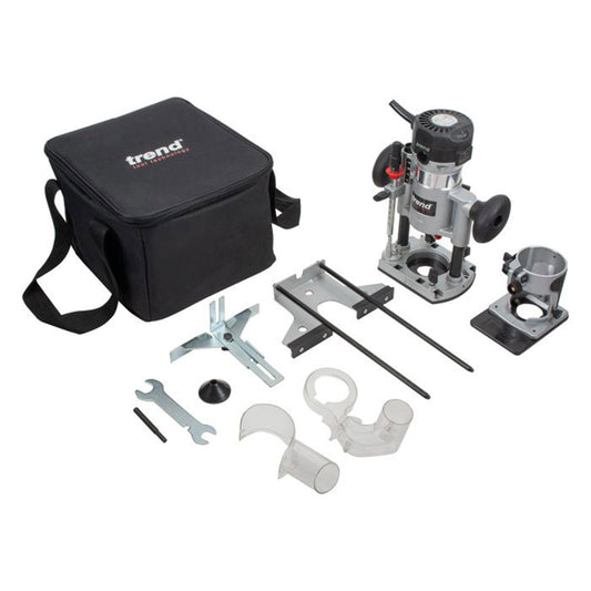 Trend T1EPS 1/4" Electric Trim & Plunge Router Kit 240V/710W