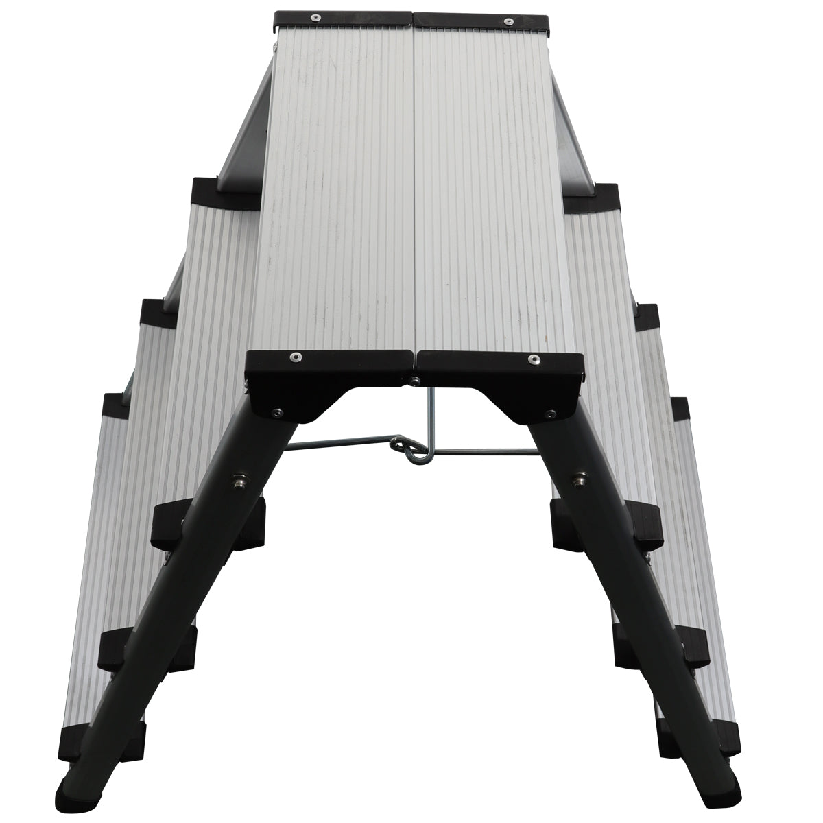 Excel Aluminium Stool Ladder 4 Tread Heavy Duty Folding Hop Up 745mm x 465mm