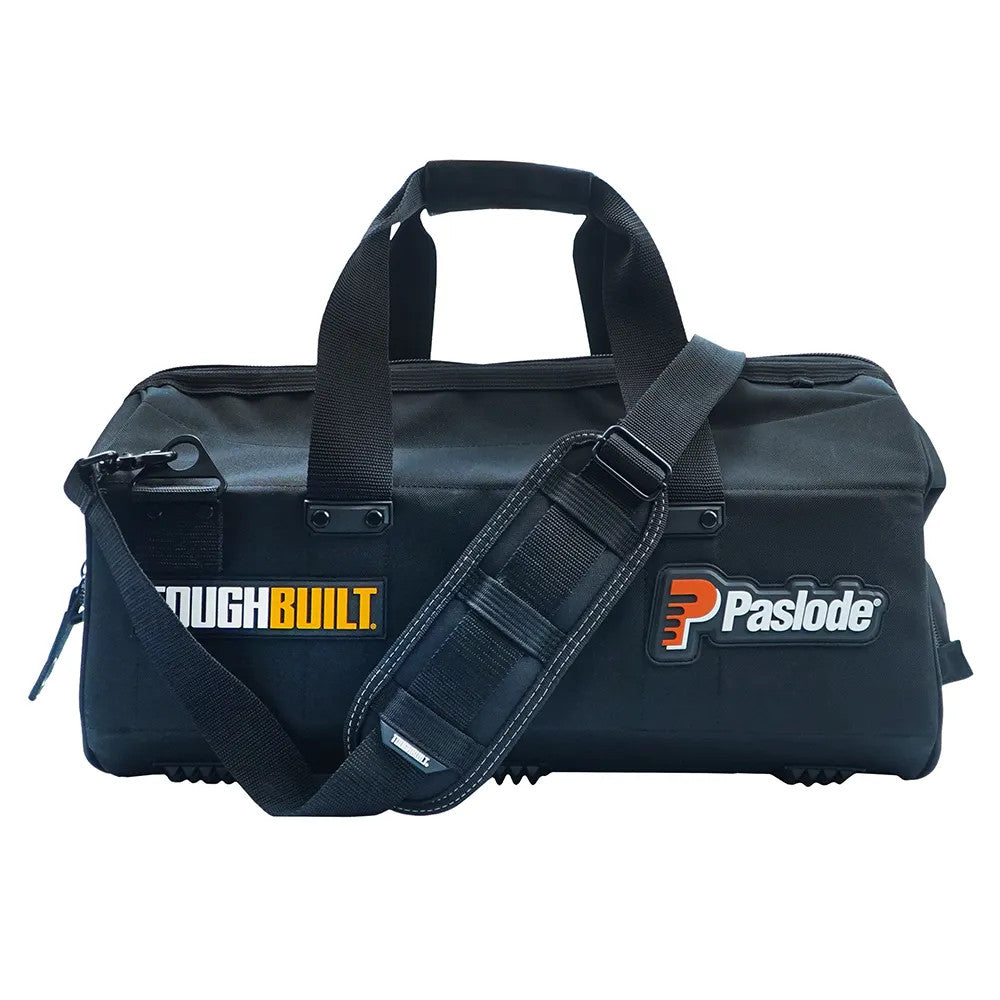 Paslode IM65A 7.4V Angled Second Fix Finishing Nail Gun with 2 x 2.1Ah Batteries Charger & Toughbuilt Bag