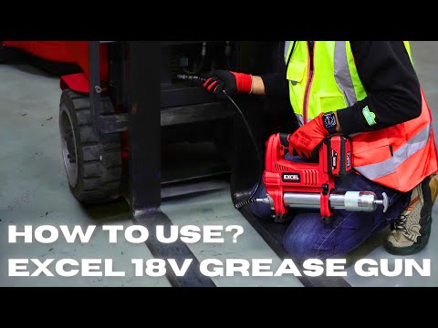 Excel 18V Cordless Grease Gun with 2 x 5.0Ah Battery Charger & Bag