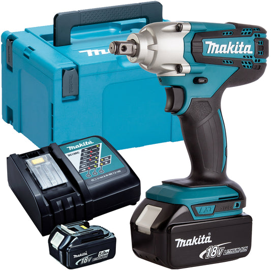 Makita DTW190Z 18V Impact Wrench with 2 x 5.0Ah Batteries & Charger in Case