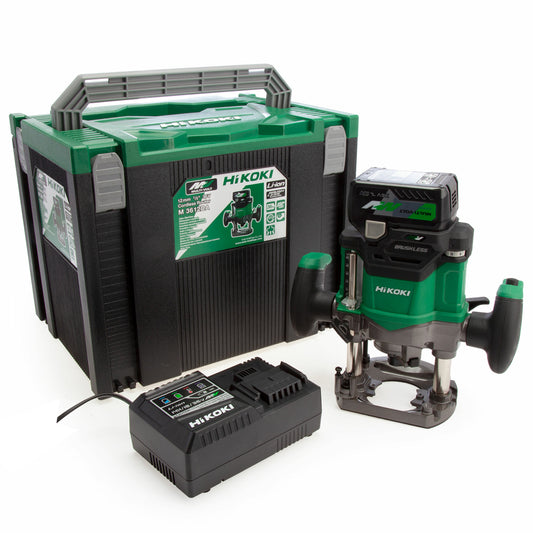 HiKOKI M3612DAJPZ 36V 1/2" Brushless Router with 1 x 2.5Ah Battery Charger & Case