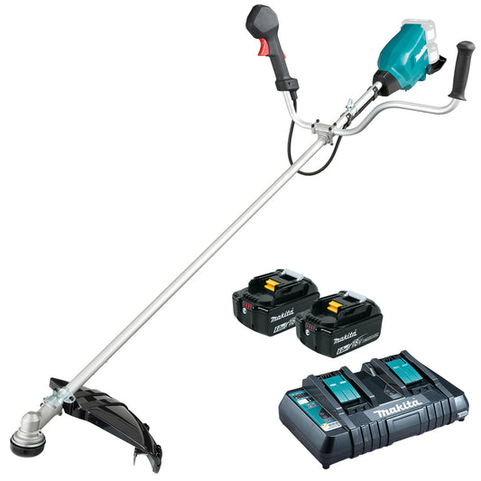 Makita DUR369APG2 36V Brushless Brush Cutter with 2 x 6.0Ah Batteries & Charger