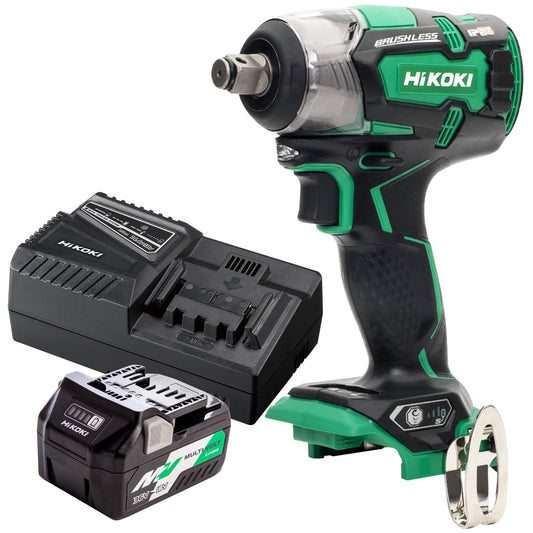 HiKOKI WR18DBDL2 18V Brushless Impact Wrench with 1 x 2.5Ah/5.0Ah Battery & Charger
