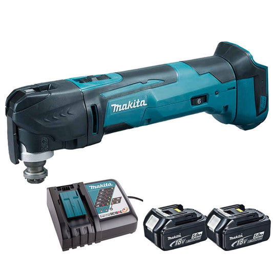 Makita DTM51Z 18V MultiTool Keyless Blade Change with 2 x 5.0Ah Batteries & Charger