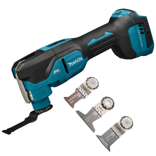 Makita DTM53Z 18V LXT Brushless Multi Tool With 3 Piece Wood E-Cut Set