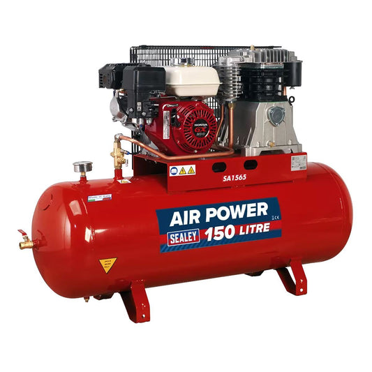 Sealey SA1565 150L Belt Drive Air Compressor with Petrol Engine