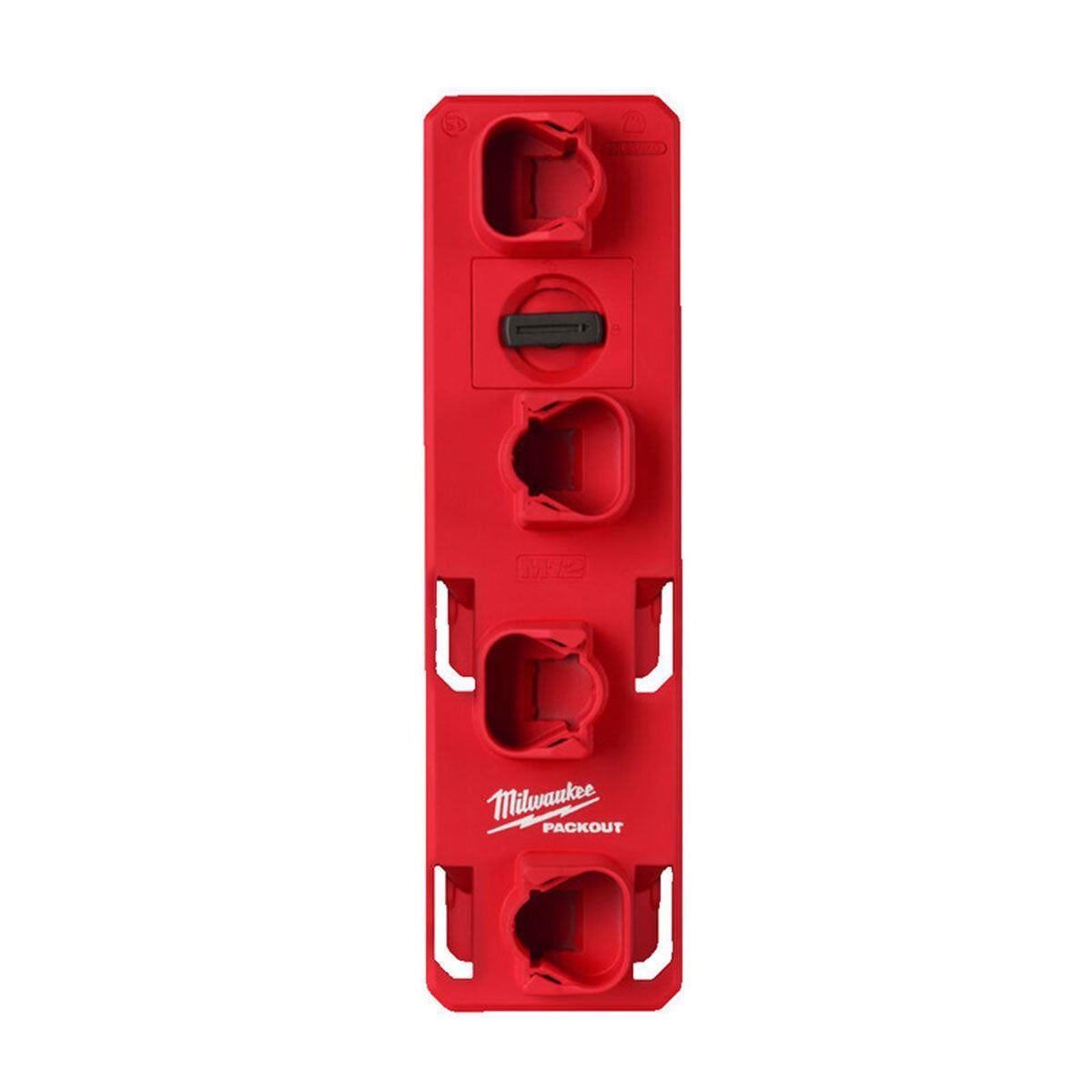 Milwaukee Packout Compact Mounting Plate with M12 Battery Holder & 4 x Batteries
