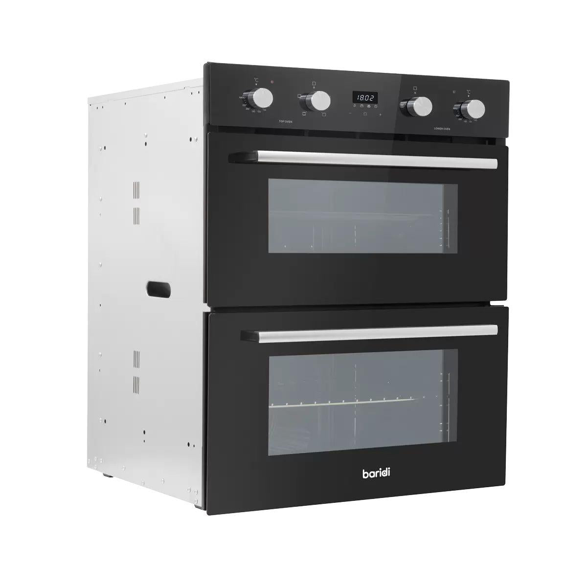 Sealey DH278 Baridi 72cm Built-Under Double Oven, 74L Capacity, Energy Rating A Black 240V