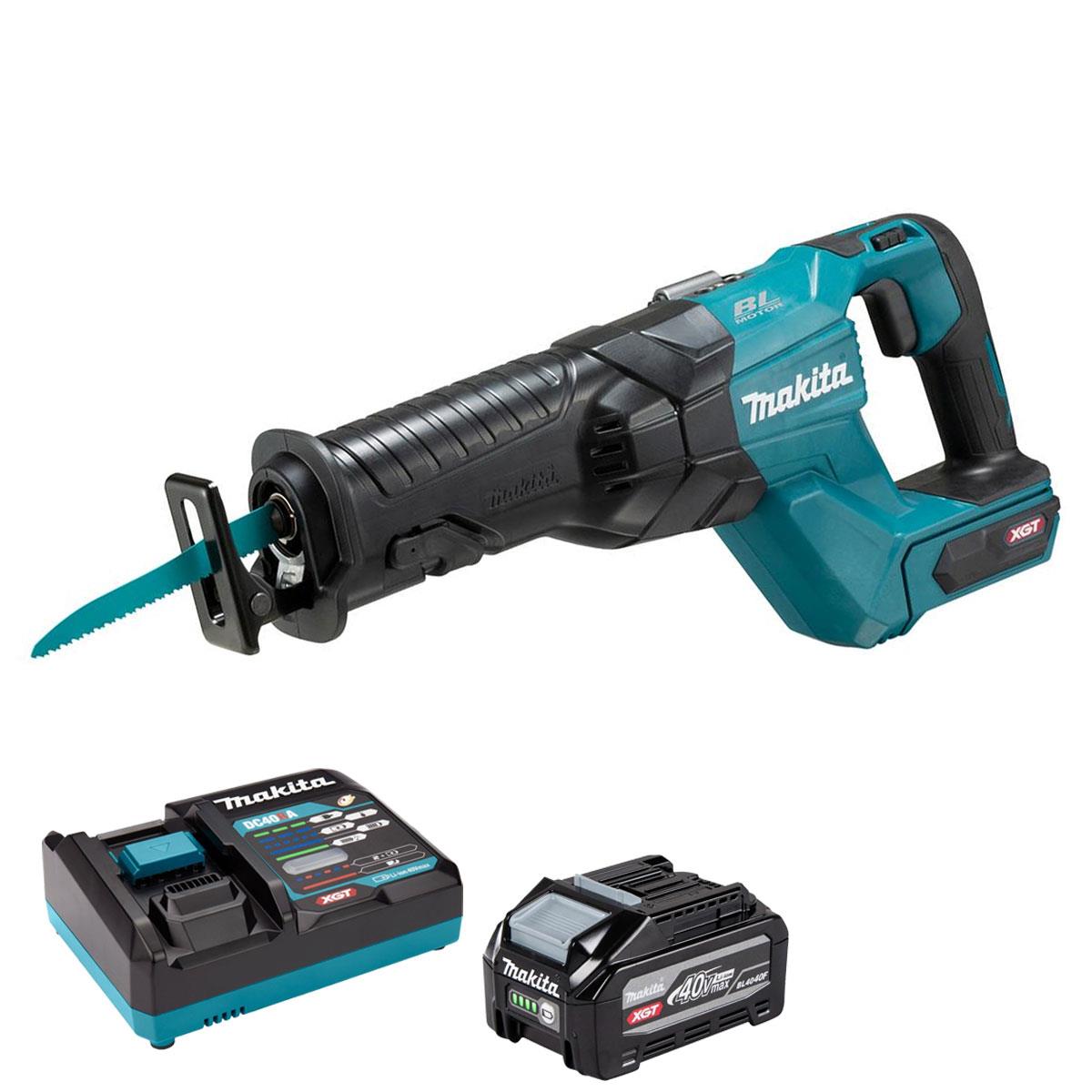 Makita JR001GZ 40V Max XGT Brushless Reciprocating Saw with 1 x 4.0Ah Battery & Charger