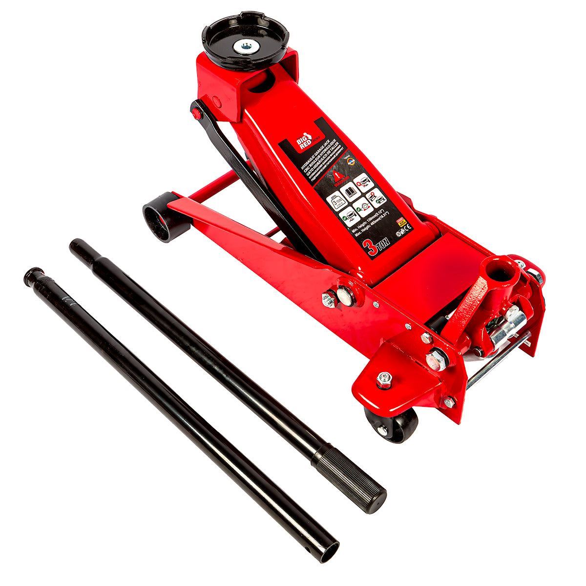 Big Red Torin 3-Ton Hydraulic Jack with Dual Pump Lifting Range 130-465 mm Item Condition Damaged Box - Collection Only