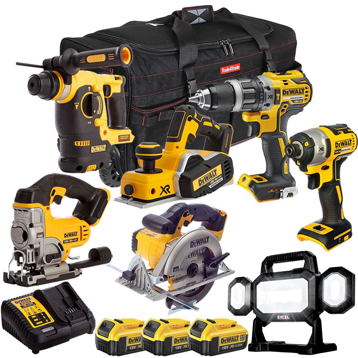 Dewalt 18V 7 Piece Power Tool Kit with 3 x 4.0Ah Battery & Charger T4TKIT-630