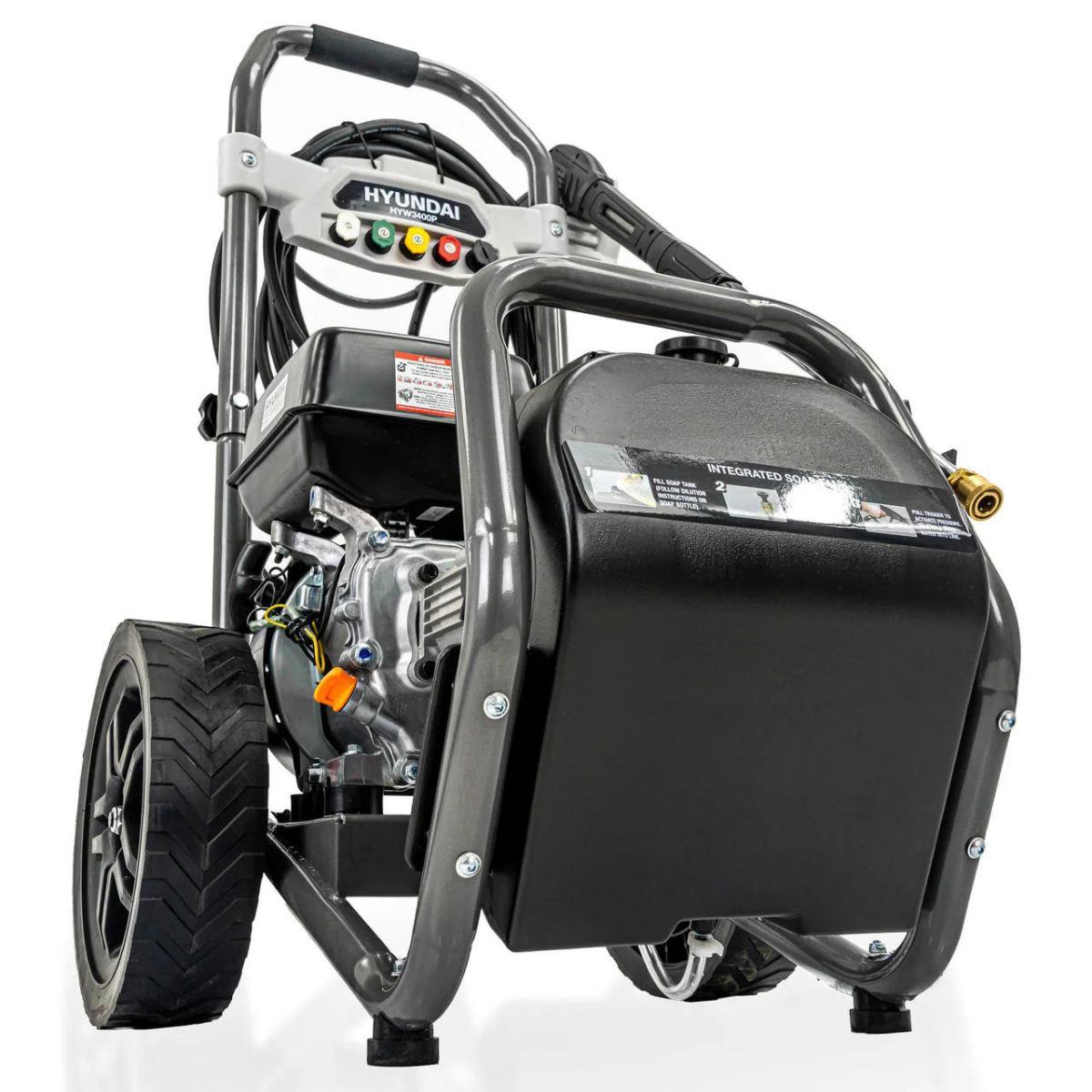 Hyundai HYW3400P 3400psi 210cc Petrol Pressure Washer, 9L/min, 10m Hose & Detergent Tank