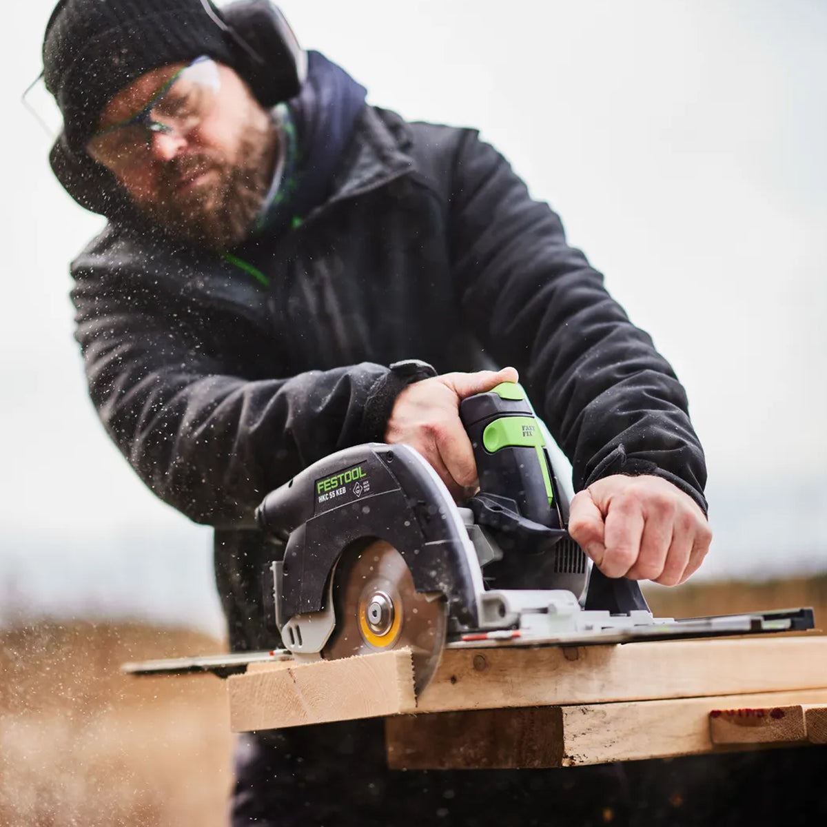 Festool HKC 55 KEB-Basic 18V Brushless Circular Saw with 1 x 5.0Ah Battery Charger & Case