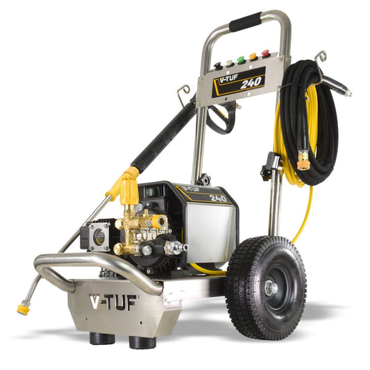V-TUF VTUF240T Compact, Industrial, Mobile Electric Pressure Washer 1450psi, 100Bar, 12L/min 240V