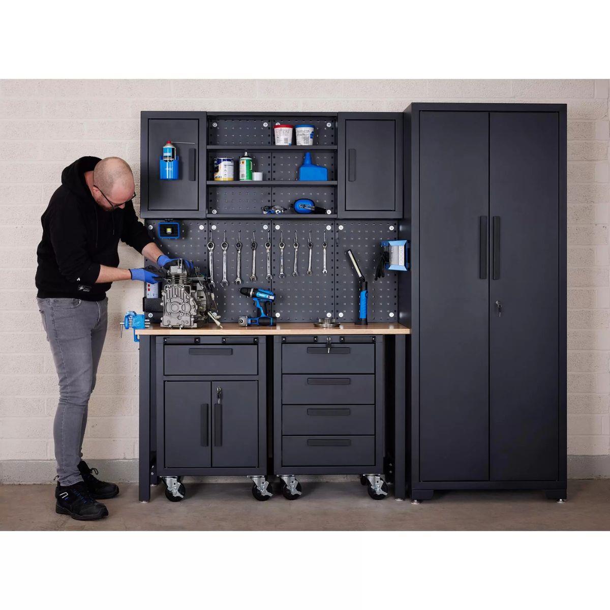 Draper Tools MS100 Single Garage Workstation With Roller Cabinets 13269
