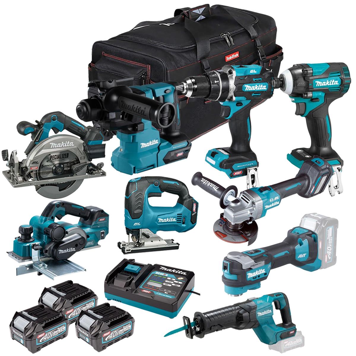 Makita 40V 9 Piece Combo Kit with 3 x 2.5Ah Batteries & Charger T4TKIT-7516
