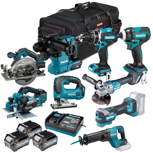 Makita 40V 9 Piece Combo Kit with 3 x 2.5Ah Batteries & Charger T4TKIT-7516