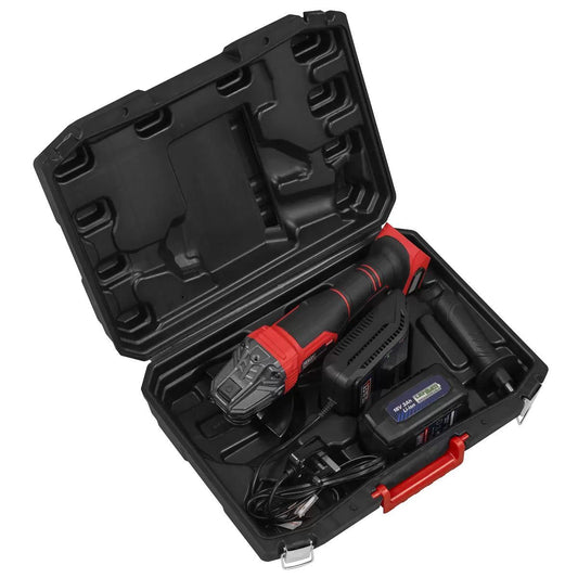 Sealey CP401LI 18V Angle Grinder 115mm 1 x 3Ah lithium-ion battery & 2.4A mains charger in a storage case