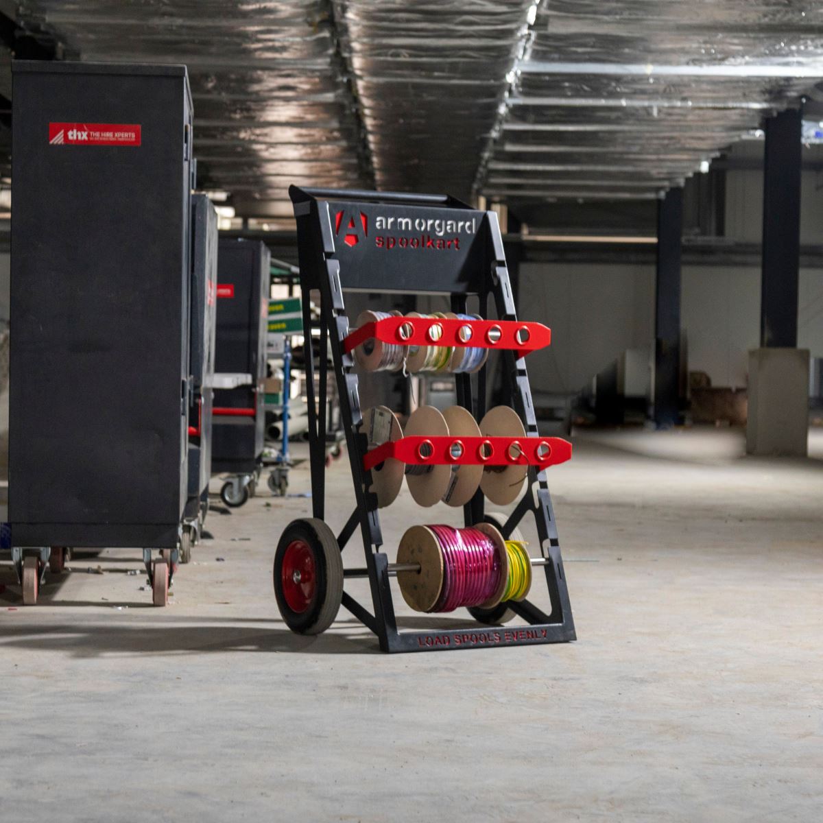 Armorgard SPK2 Spoolkart Mobile Cable Reel Cart 740mm x 840mm x 1365mm Efficient Cable Storage Solution