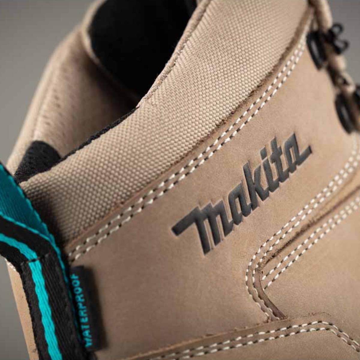 Makita MK402M Anjo Safety Leather Boots Stone - Size 10