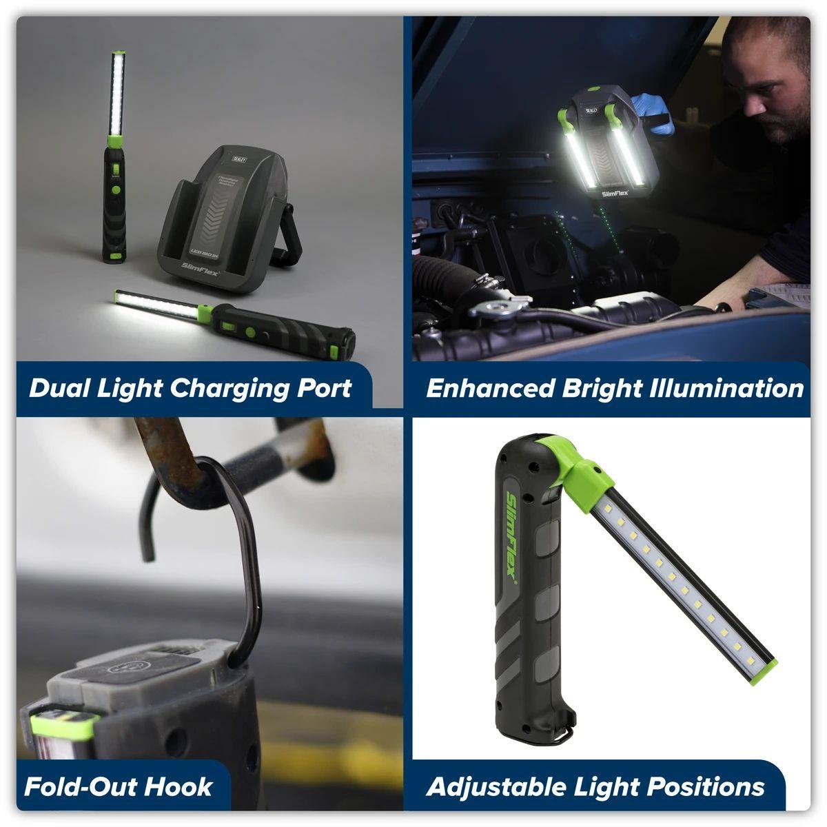 Sealey LED1801K Rechargeable Floodlight/Folding Inspection Light Docking Station Kit