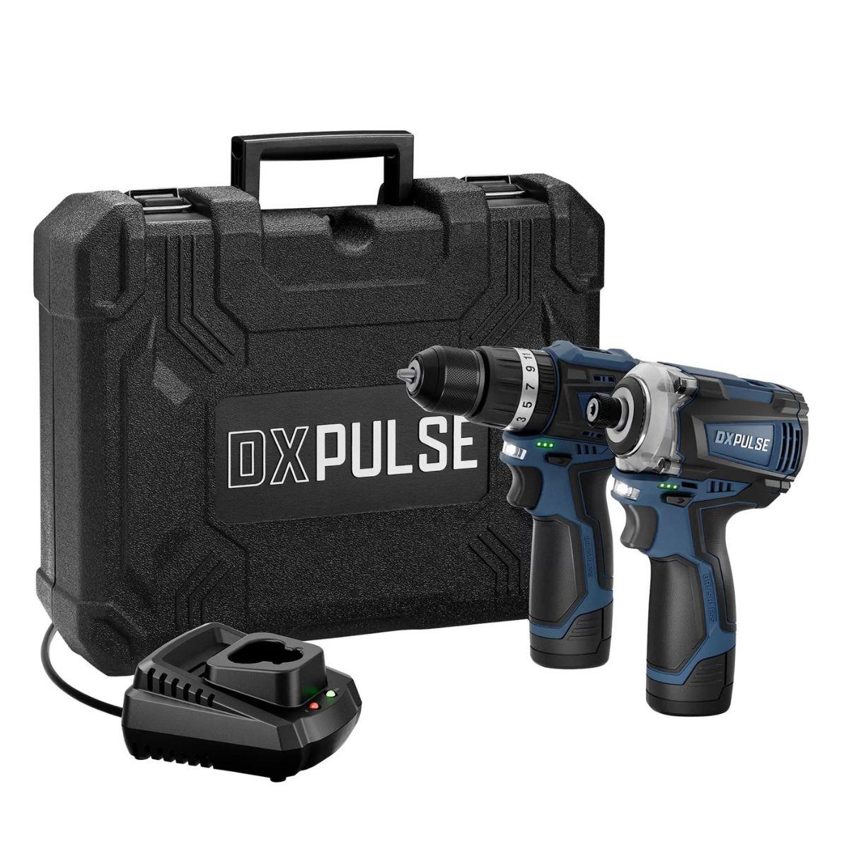 Draper DX12VCDID DXPULSE 12V Combi Drill & Impact Driver Kit With 2 x 2.0Ah Batteries & Charger 27983