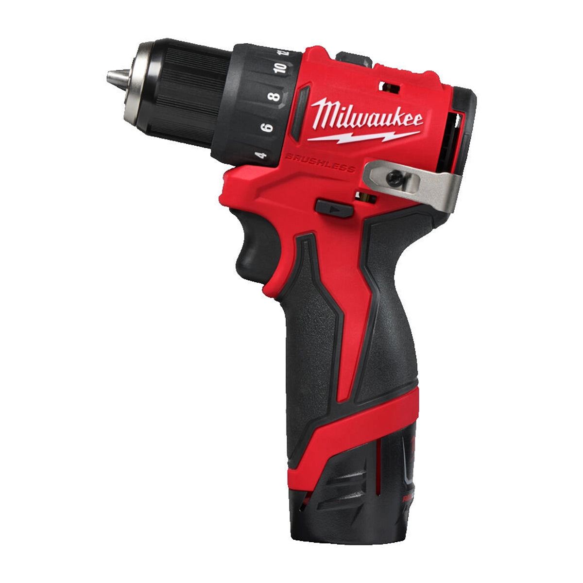 Milwaukee M12BLDDRC-202C 12V Brushless Drill Driver with 2 x 2.0Ah Battery Charger & Case 4933499687