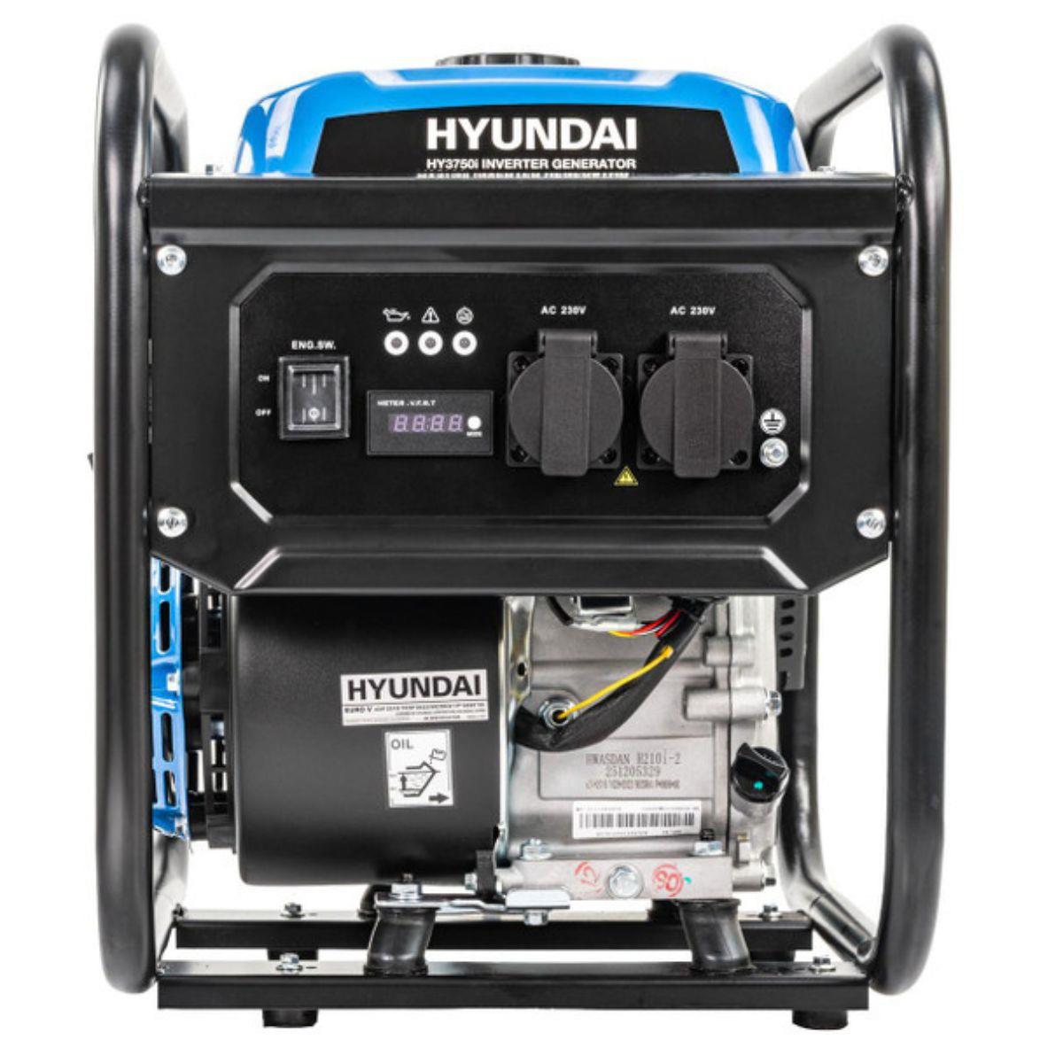 Hyundai HY3750i Inverter Open Framed Generator Recoil Start Pure Sine Wave 230V/3300W