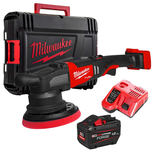 Milwaukee M18FROP21-0X 18V Brushless Random Orbital Polisher With 1 x 12.0Ah Battery Charger & Case