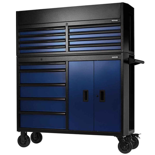 Draper B200-52C-BL/52R BUNKER 52" Combined Roller Cabinet and Tool Chest 13 Drawer Blue 24254