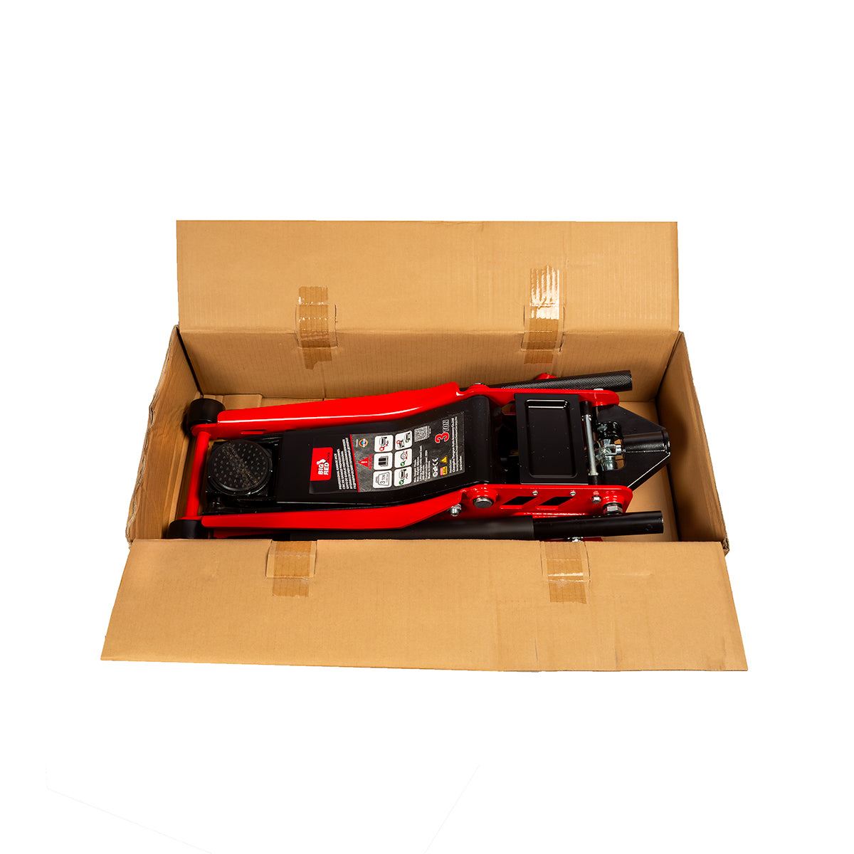 Big Red Torin 3-Ton Hydraulic Jack Low Profile, Lifting Range 75-508 mm