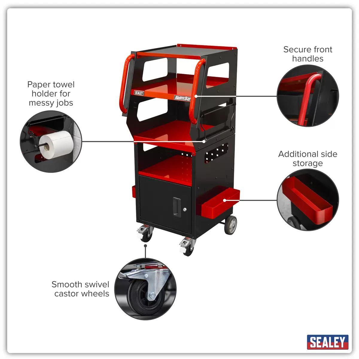 Sealey SDS1R Diagnostic Tablet & Trolley Red