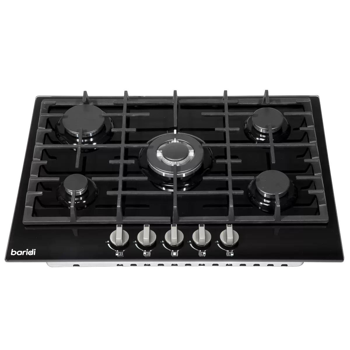 Sealey DH228 Baridi Gas Hob with 5 Cooking Zones 70cm Black 11W