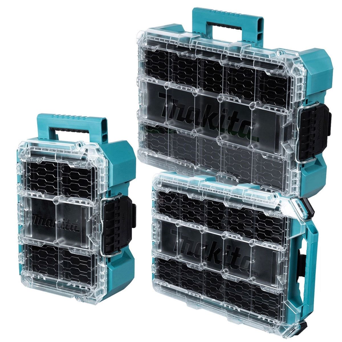 Makita MAKTRAK 3 Piece Tool Organiser Set Stackable Compact & Medium Storage Case