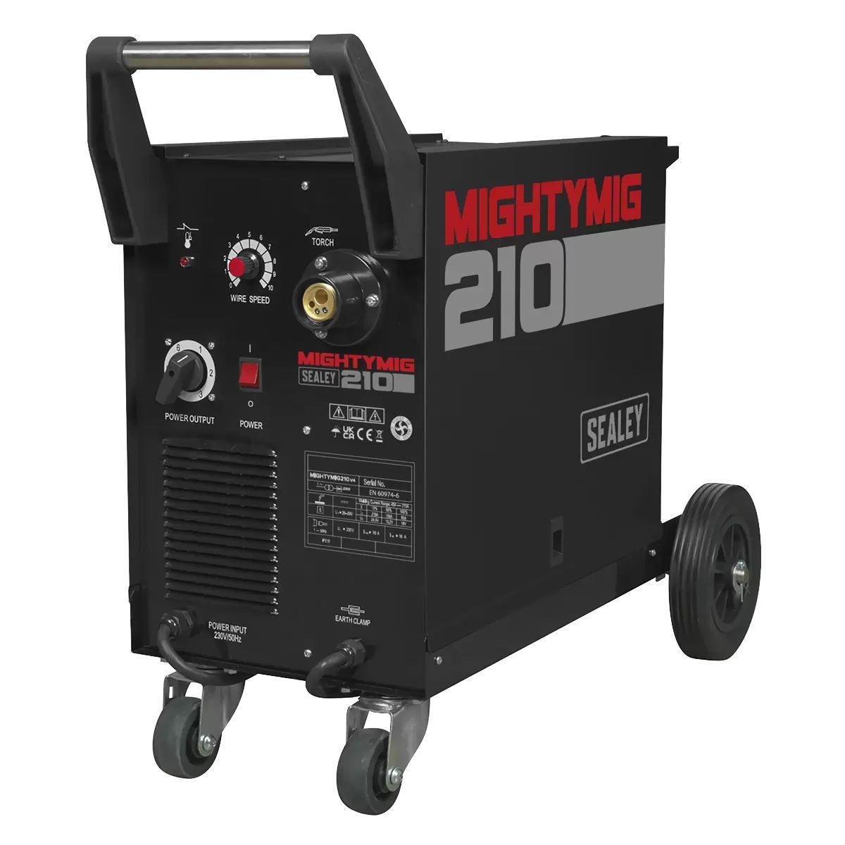 Sealey MIGHTYMIG210 210A Professional Gas/No-Gas MIG Welder with Euro Torch 230V