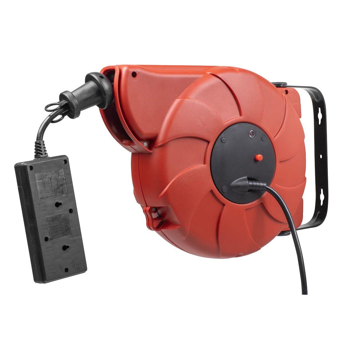 Sealey CRM10 Cable Reel System Retractable 10m 2 x 230V Socket