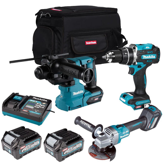 Makita 40V 3 Piece Combo Kit with 2 x 2.5Ah Batteries & Charger T4TKIT-7334