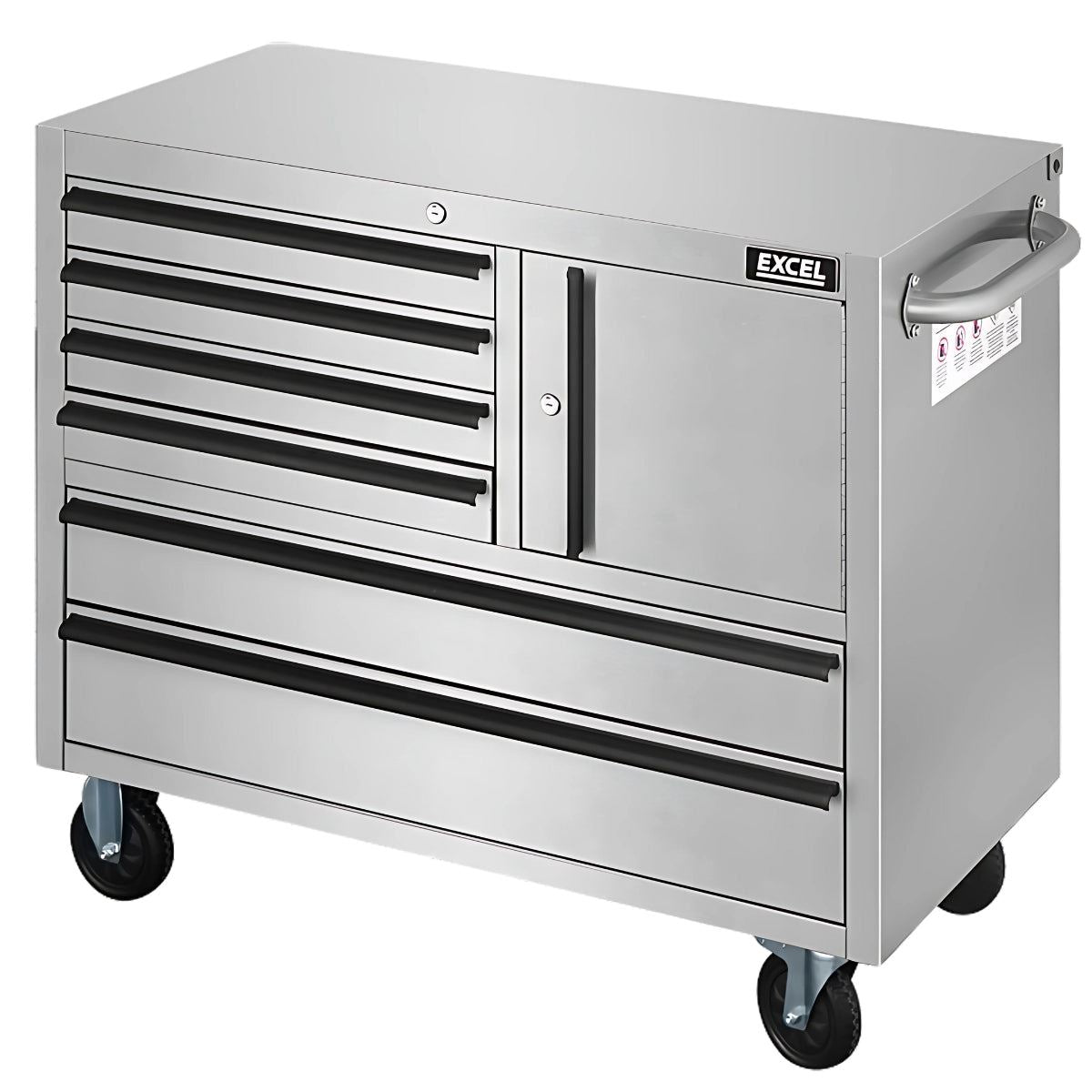 Excel 41inch 6 Drawer Stainless Steel Cabinet with 8 Drawer Top Chest
