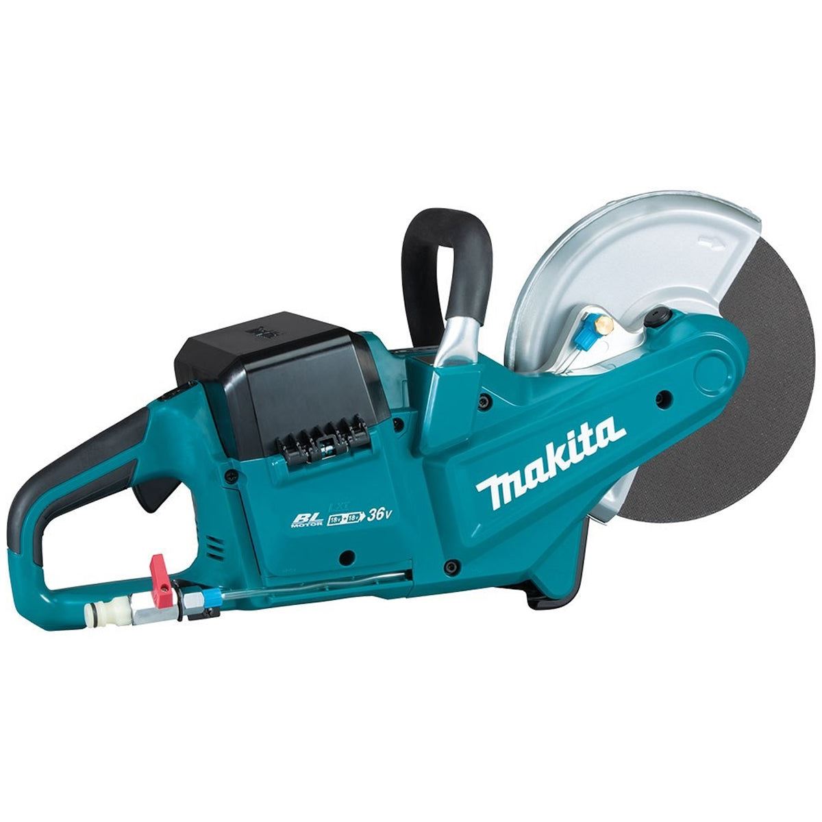 Makita DCE090ZX1 36V LXT 230mm Brushless Disc Cutter with 2 x 9.0Ah Battery & Charger